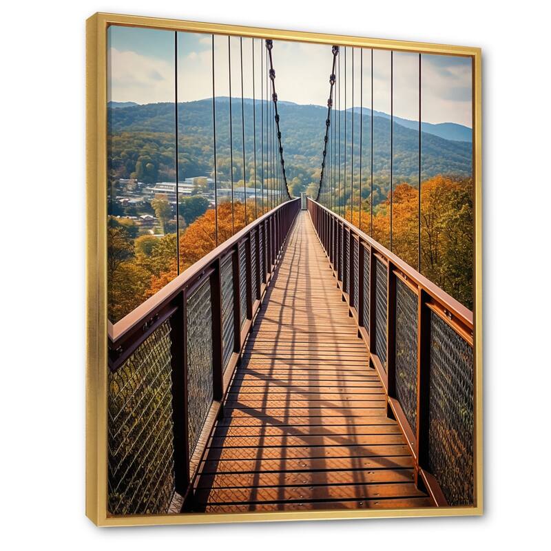 Designart "Gatlinburg Skybridge Tennessee" Tennessee Framed Canvas Wall